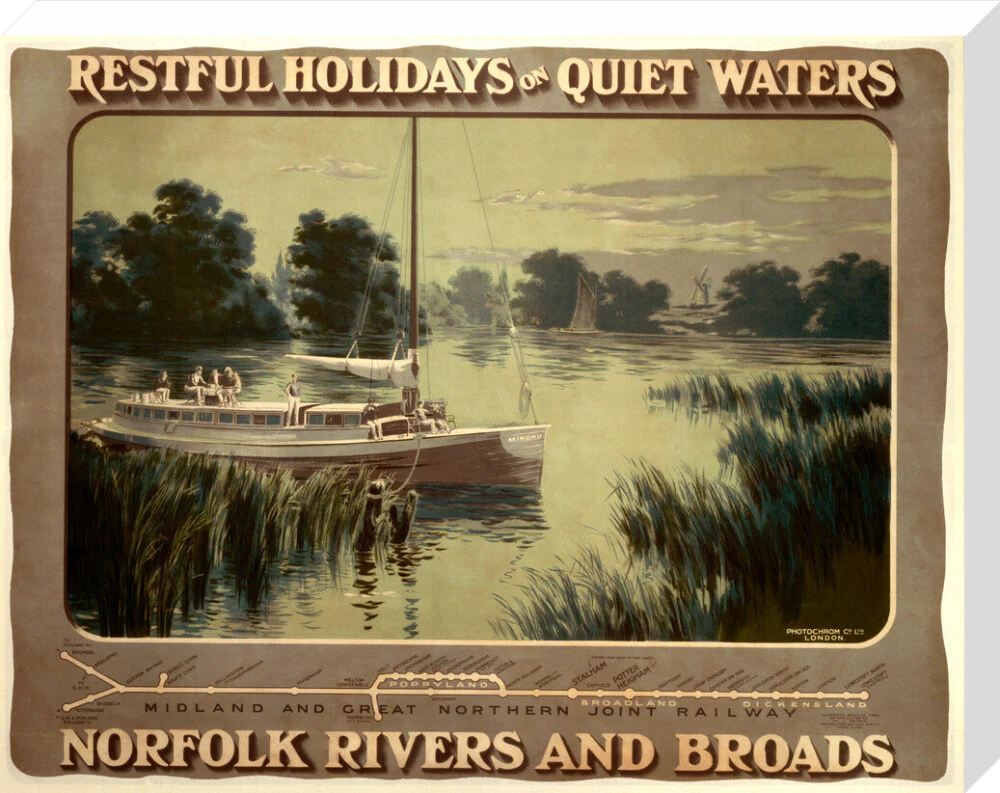 ‘Restful Holidays on Quiet Waters’, M & GNR poster, 1914. - Image 33
