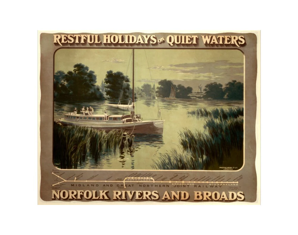 ‘Restful Holidays on Quiet Waters’, M & GNR poster, 1914. - Image 35