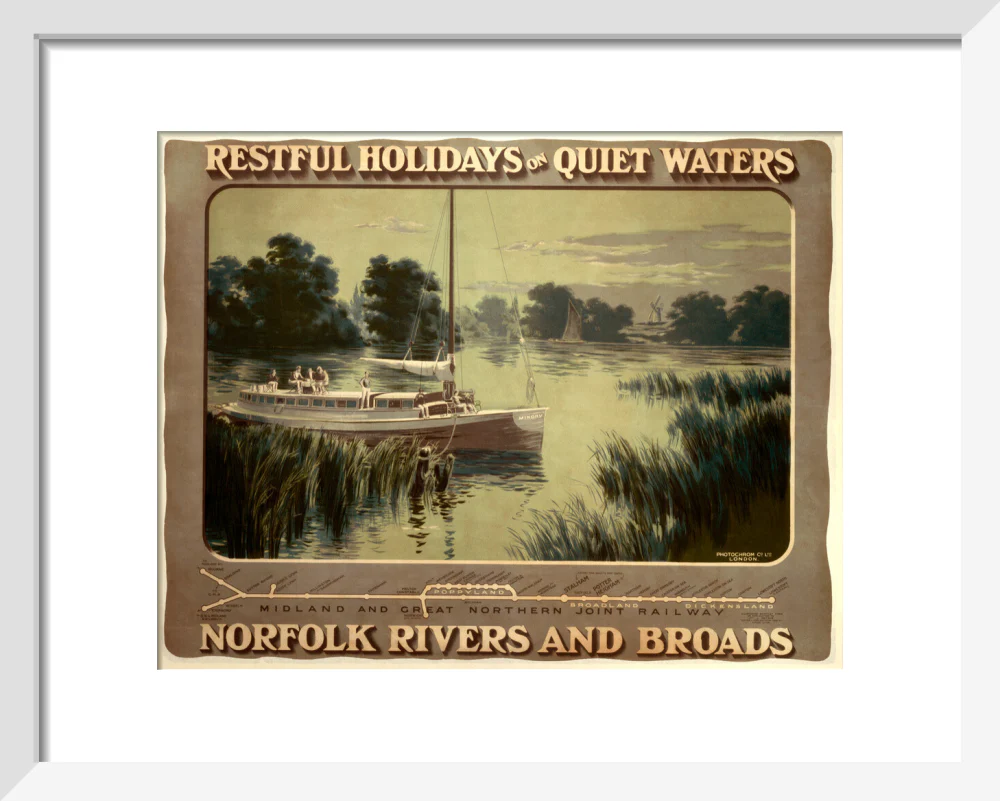 ‘Restful Holidays on Quiet Waters’, M & GNR poster, 1914. - Image 37