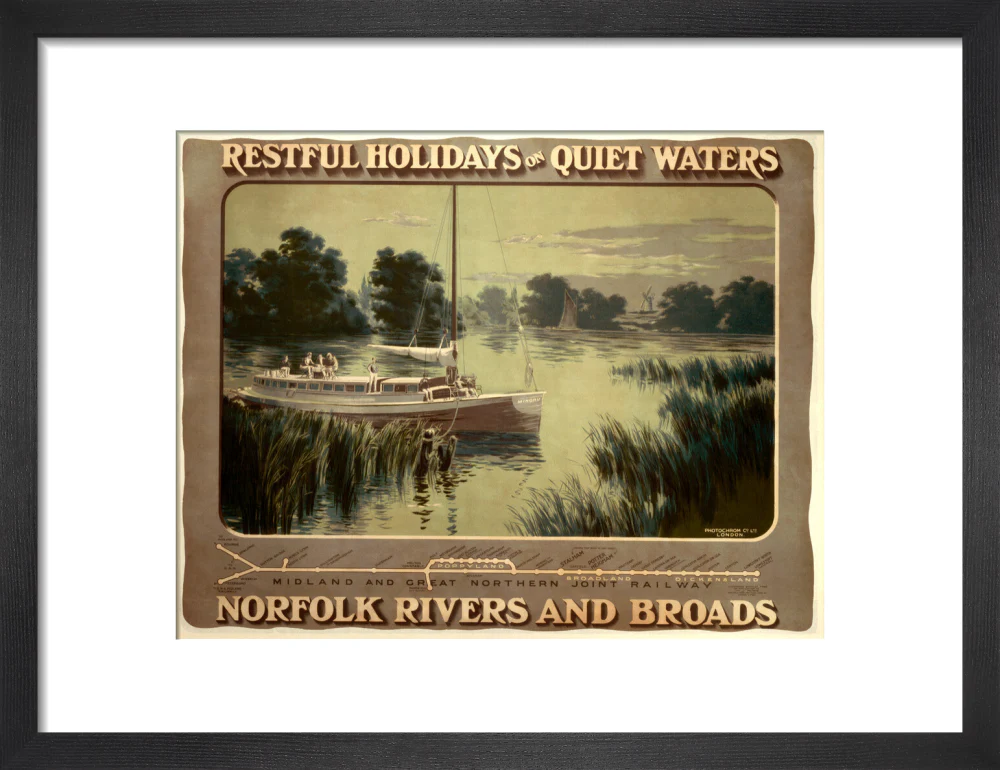 ‘Restful Holidays on Quiet Waters’, M & GNR poster, 1914. - Image 41