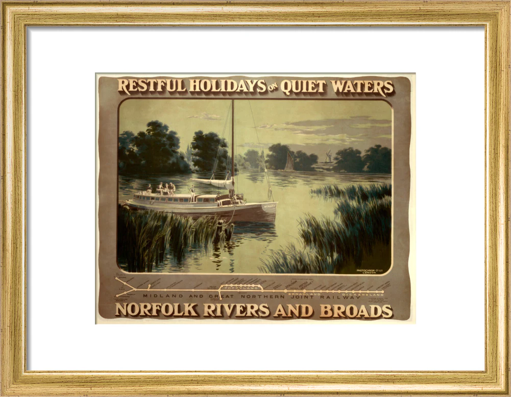 ‘Restful Holidays on Quiet Waters’, M & GNR poster, 1914. - Image 43