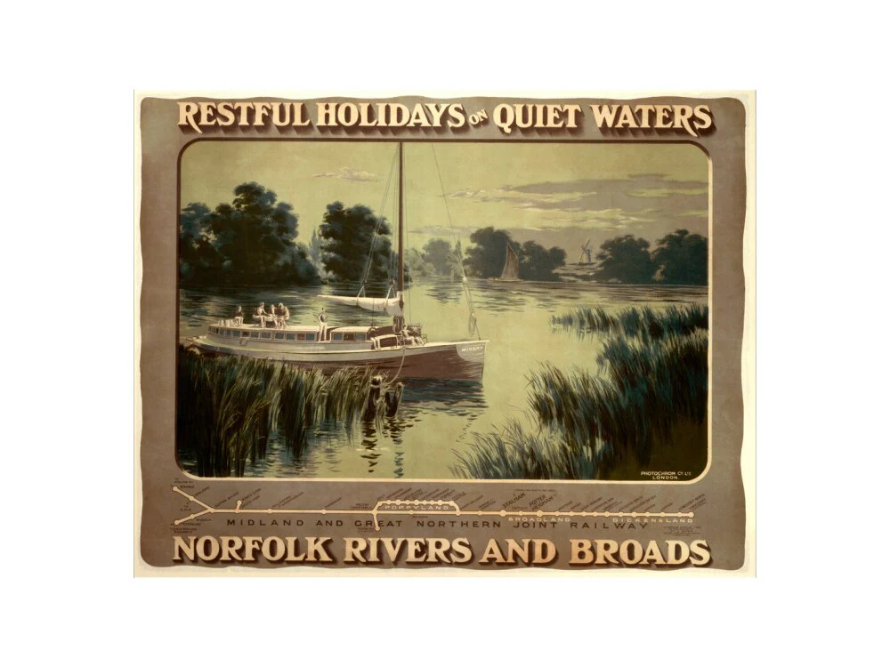 ‘Restful Holidays on Quiet Waters’, M & GNR poster, 1914. - Image 45