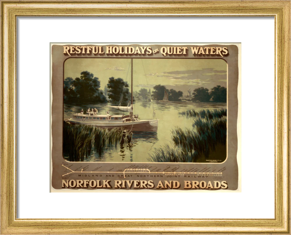 ‘Restful Holidays on Quiet Waters’, M & GNR poster, 1914. - Image 5