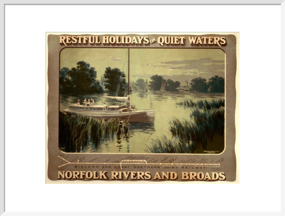 ‘Restful Holidays on Quiet Waters’, M & GNR poster, 1914. - Image 57