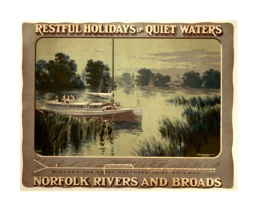 ‘Restful Holidays on Quiet Waters’, M & GNR poster, 1914. - Image 62