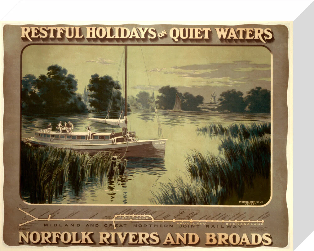 ‘Restful Holidays on Quiet Waters’, M & GNR poster, 1914. - Image 64