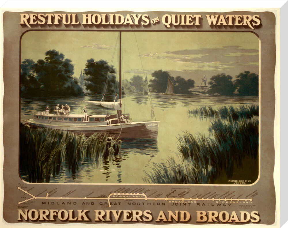 ‘Restful Holidays on Quiet Waters’, M & GNR poster, 1914. - Image 67
