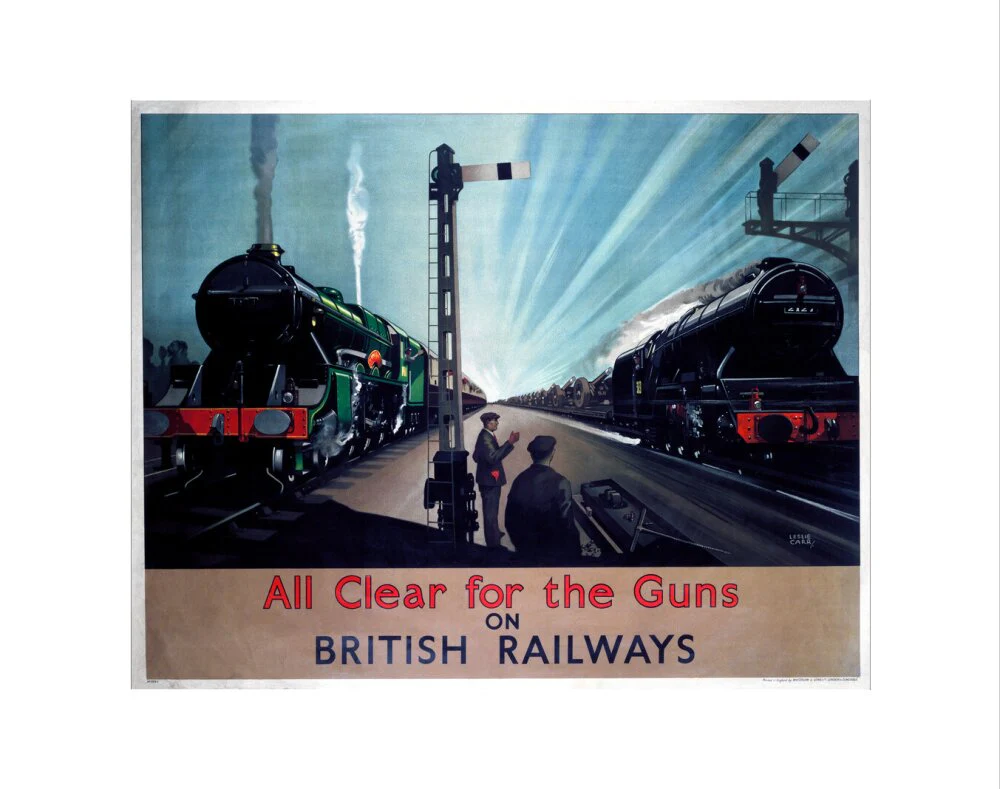 'All clear for the guns', BR poster, 1940s. - Image 35