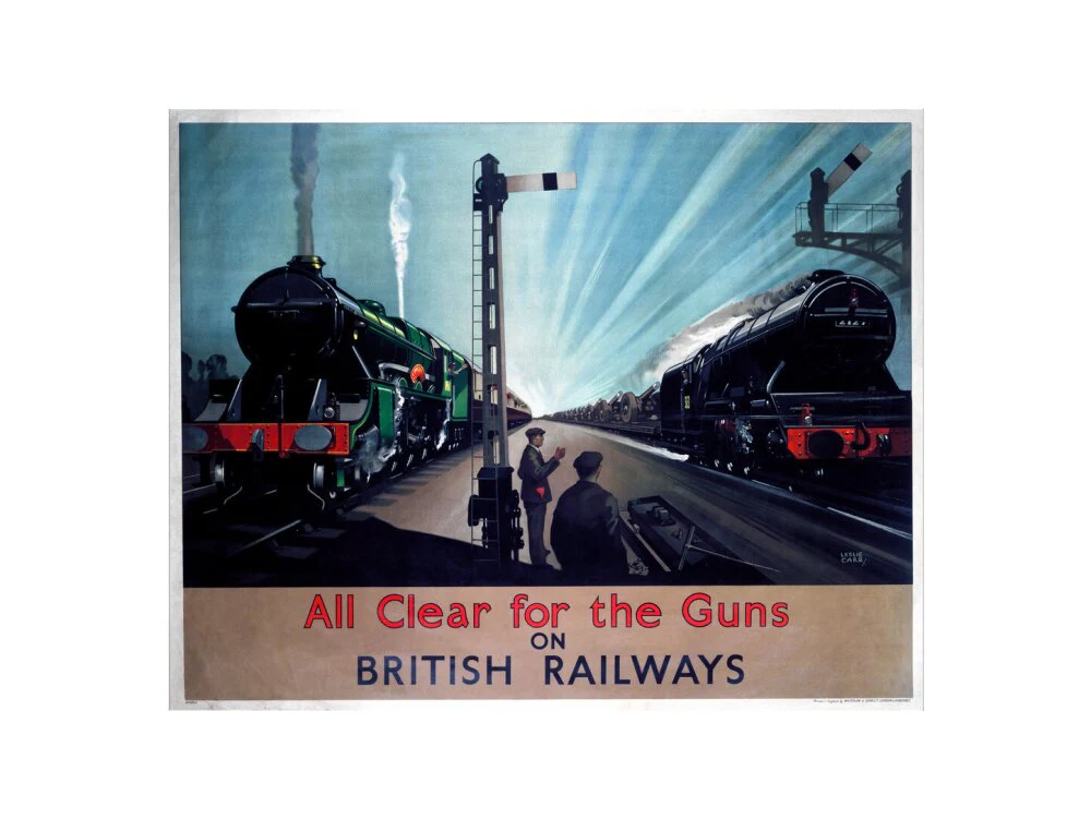 'All clear for the guns', BR poster, 1940s. - Image 50