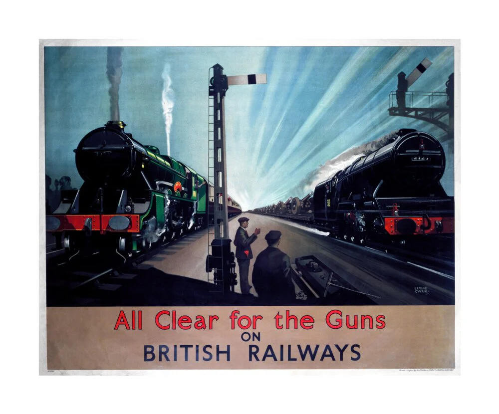 'All clear for the guns', BR poster, 1940s. - Image 62