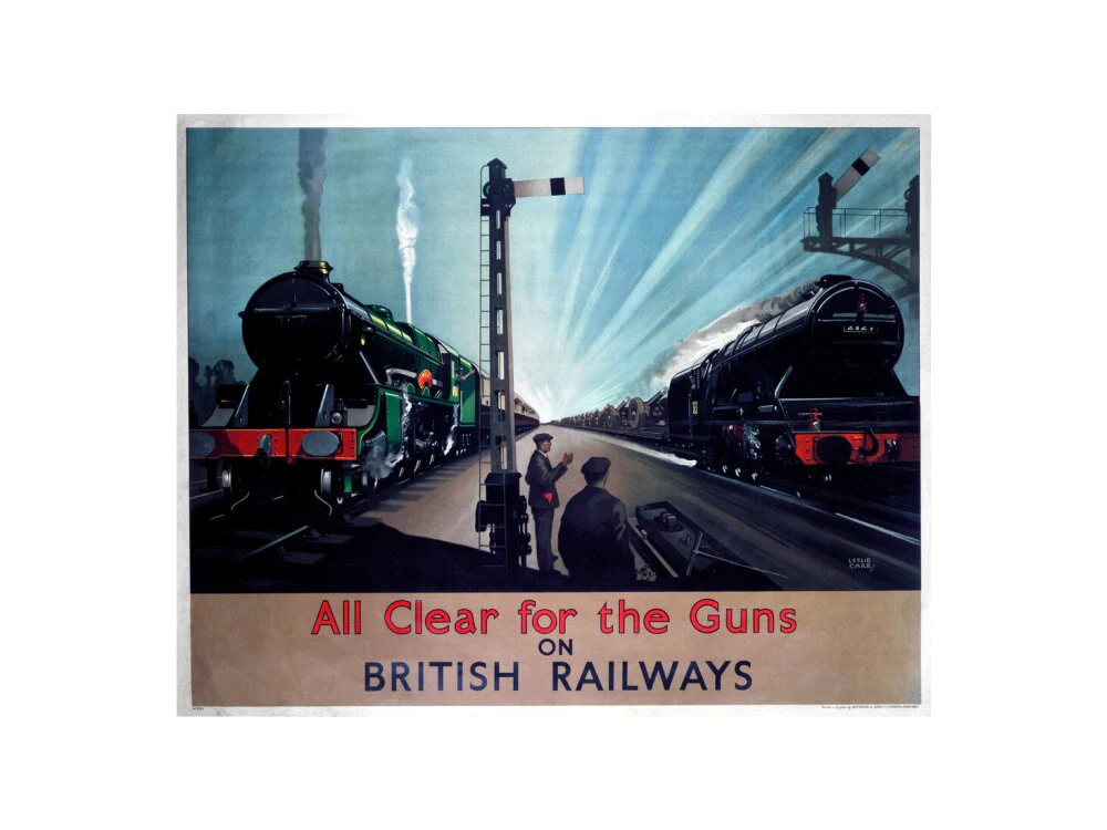 'All clear for the guns', BR poster, 1940s. - Image 88