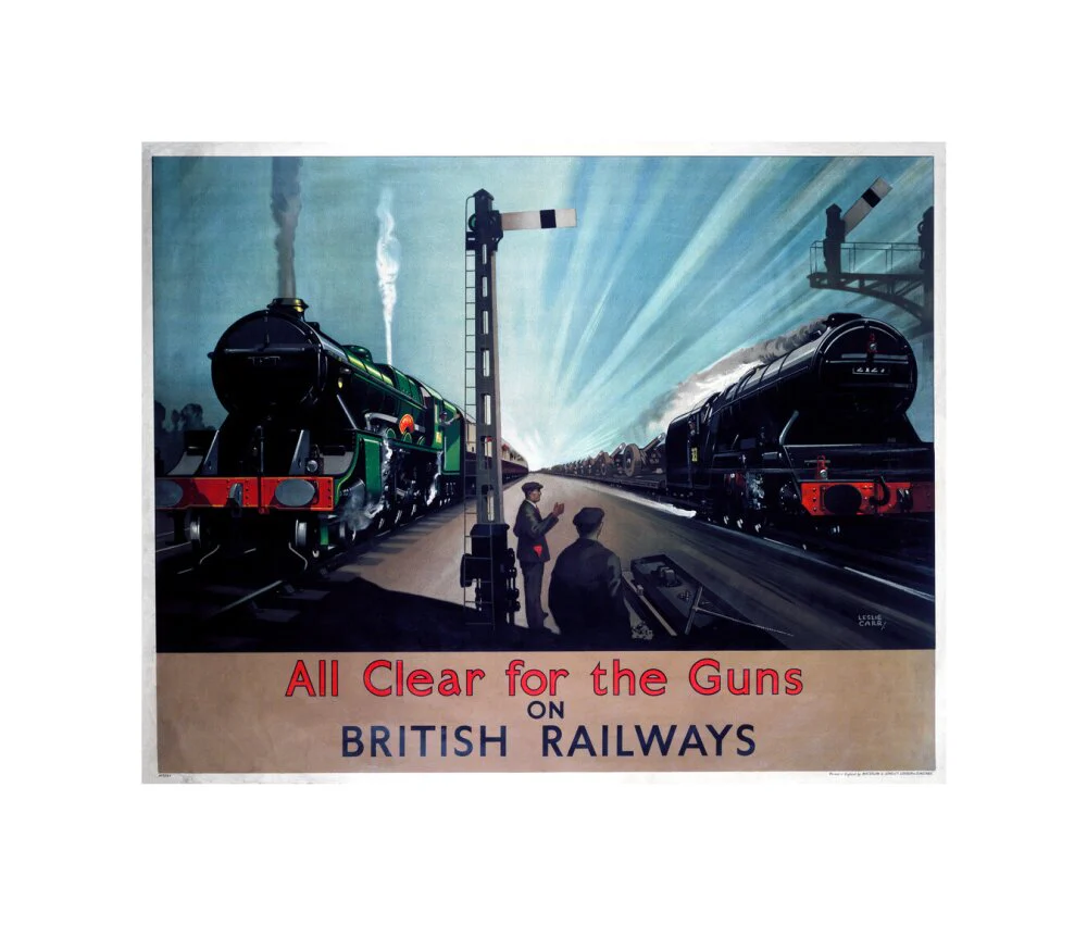'All clear for the guns', BR poster, 1940s. - Image 93