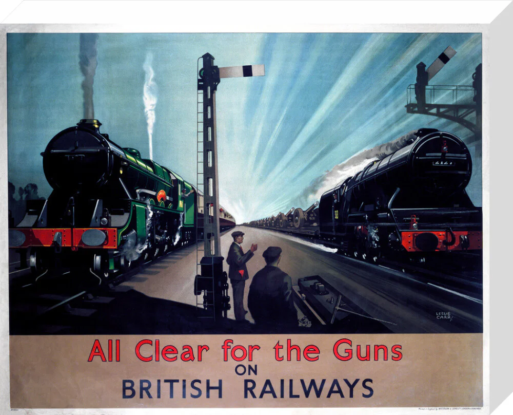 'All clear for the guns', BR poster, 1940s. - Image 98