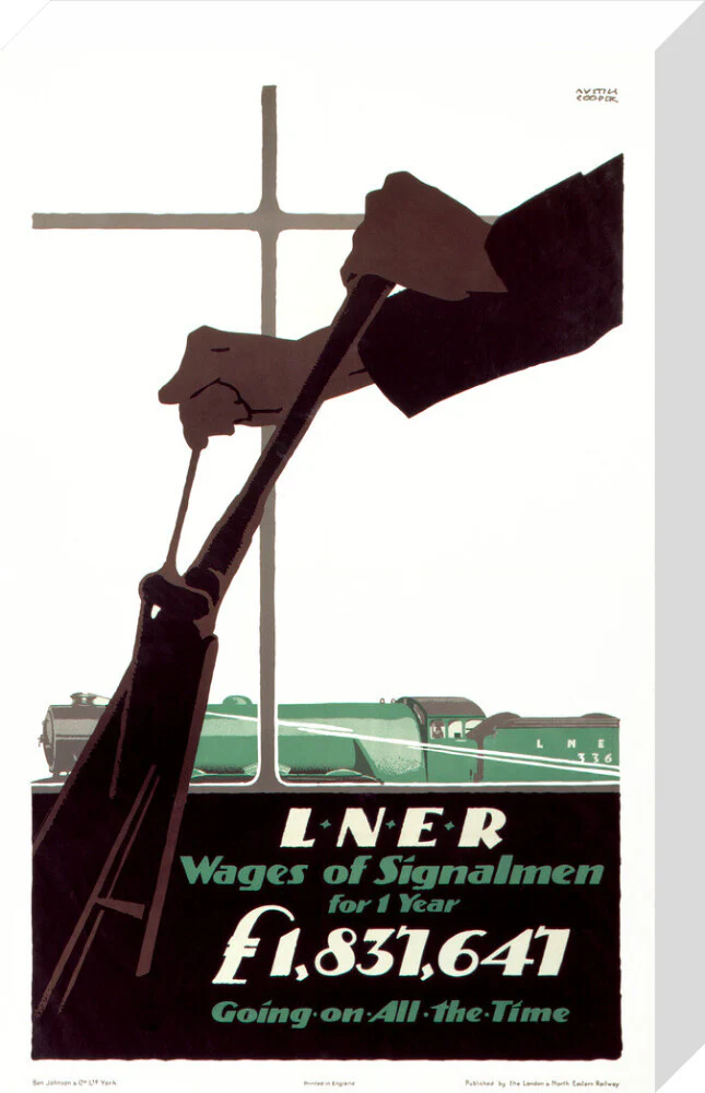 'Wages of Signalmen', LNER poster, 1923-1947. - Image 65