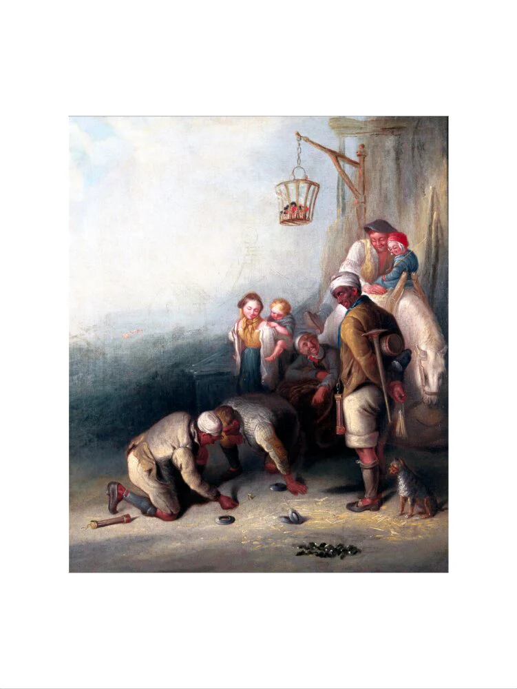 'The Disputed Shot', pitmen playing quoits, c 1836. - Image 55