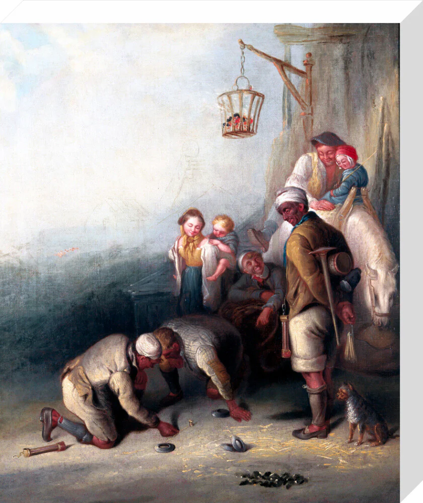 'The Disputed Shot', pitmen playing quoits, c 1836. - Image 65
