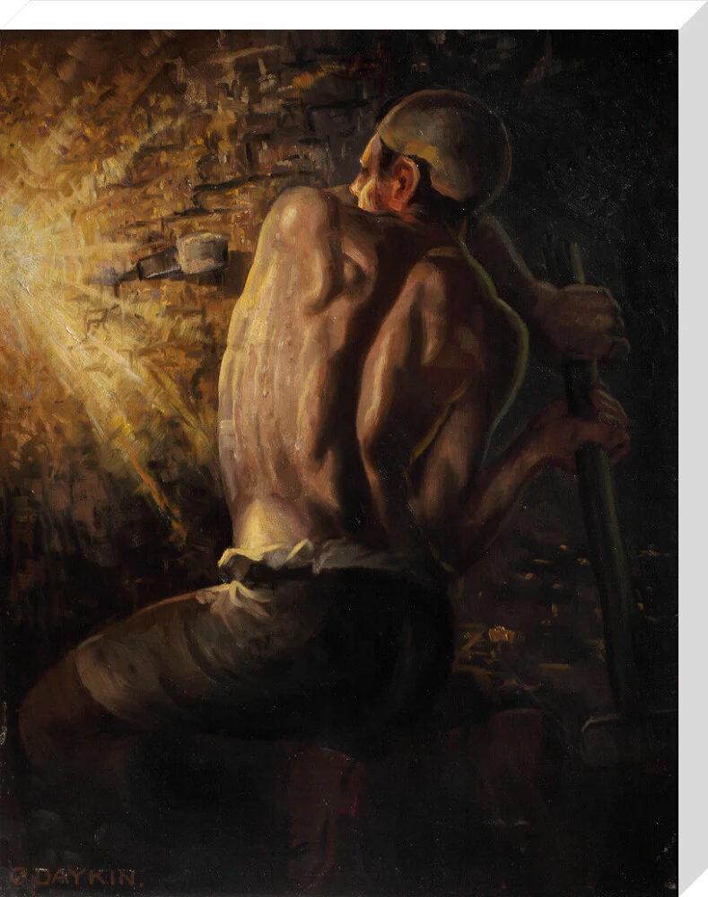 Miner wedging down coal, 1937-1938. - Image 33