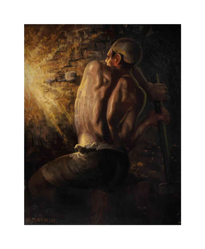 Miner wedging down coal, 1937-1938. - Image 61