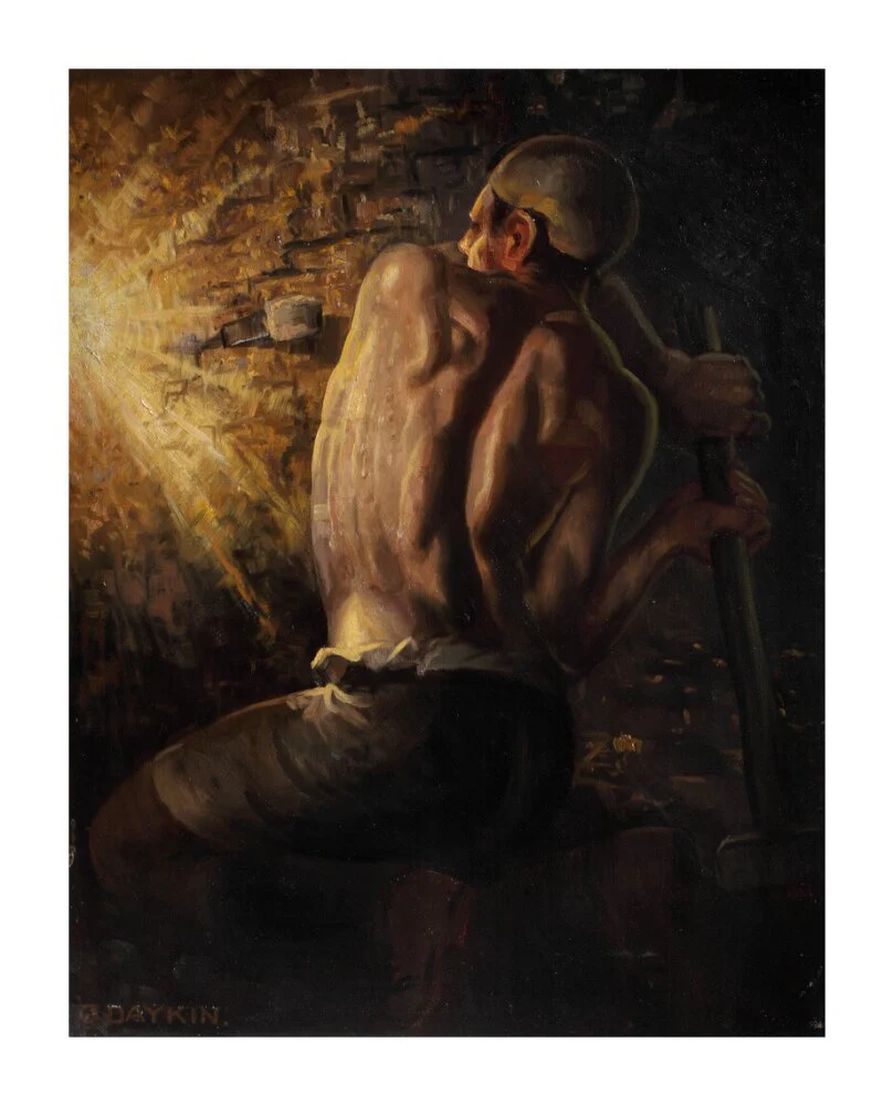 Miner wedging down coal, 1937-1938. - Image 63