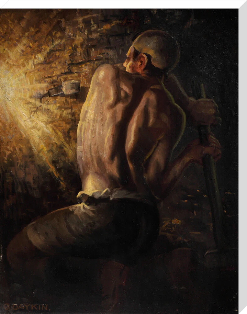 Miner wedging down coal, 1937-1938. - Image 67