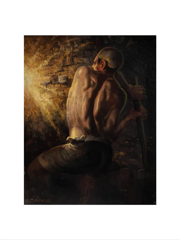 Miner wedging down coal, 1937-1938. - Image 7