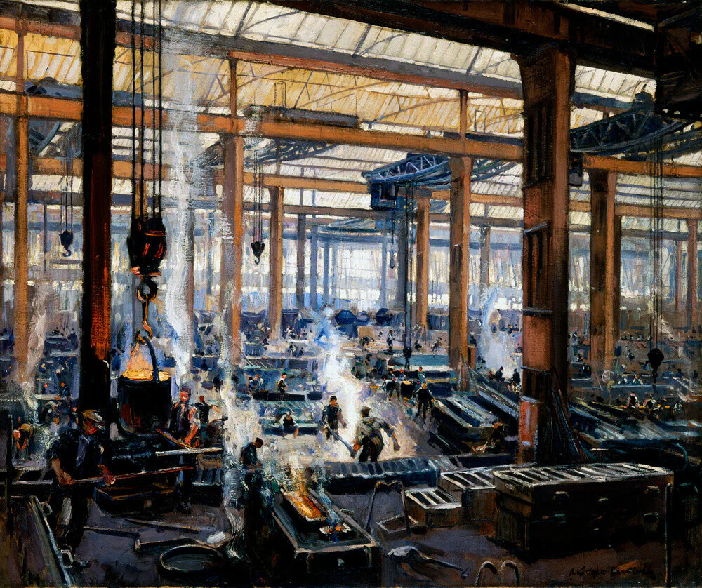'Industrial Workshop (a steel works)', 1910.