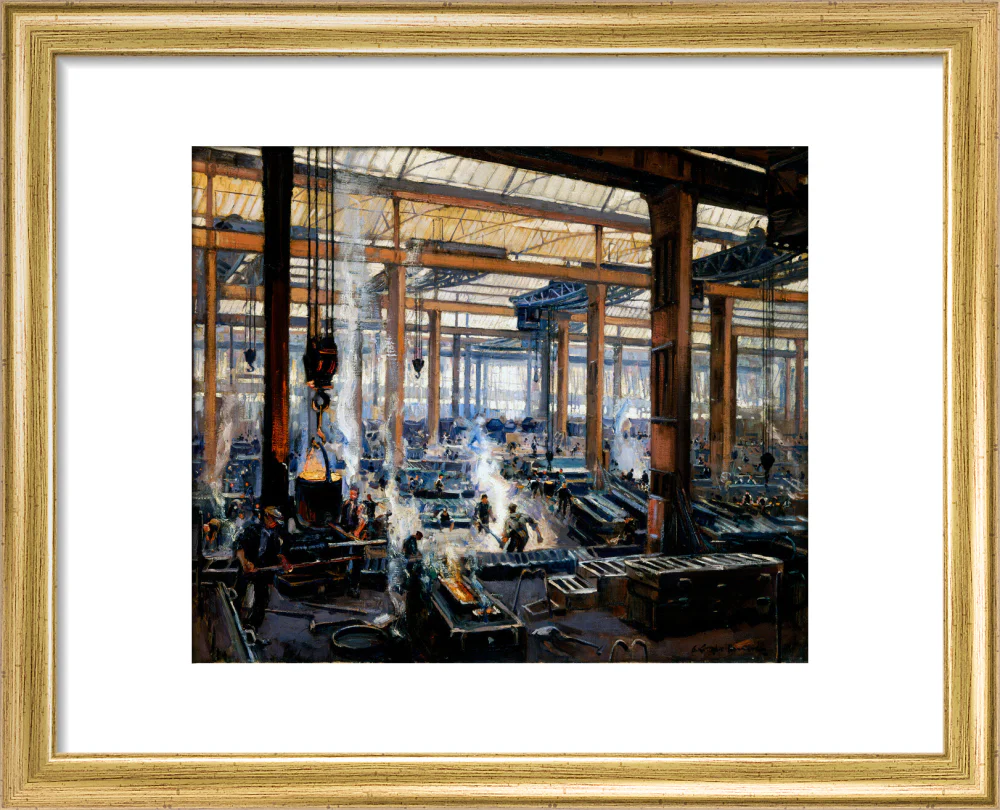 'Industrial Workshop (a steel works)', 1910. - Image 5