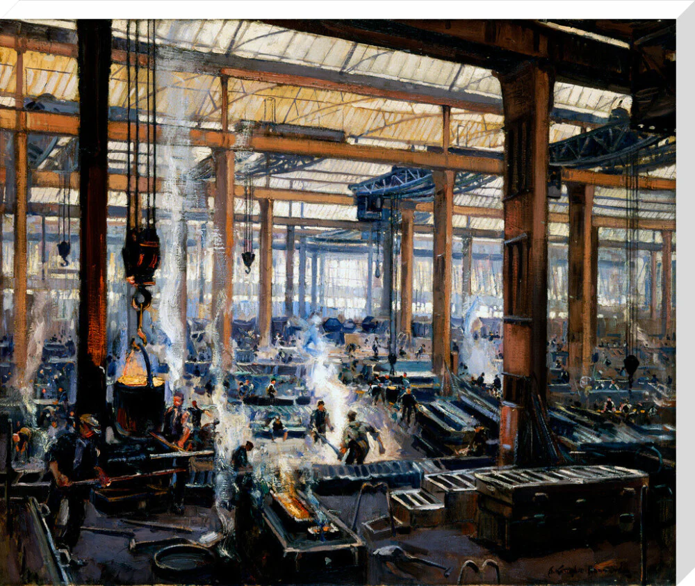 'Industrial Workshop (a steel works)', 1910. - Image 67
