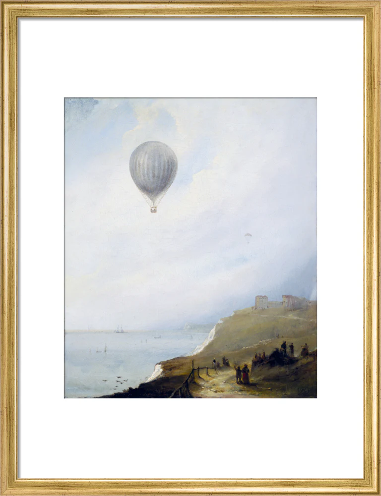 'Balloon Over Cliffs', Dover, Kent, 1840. - Image 48