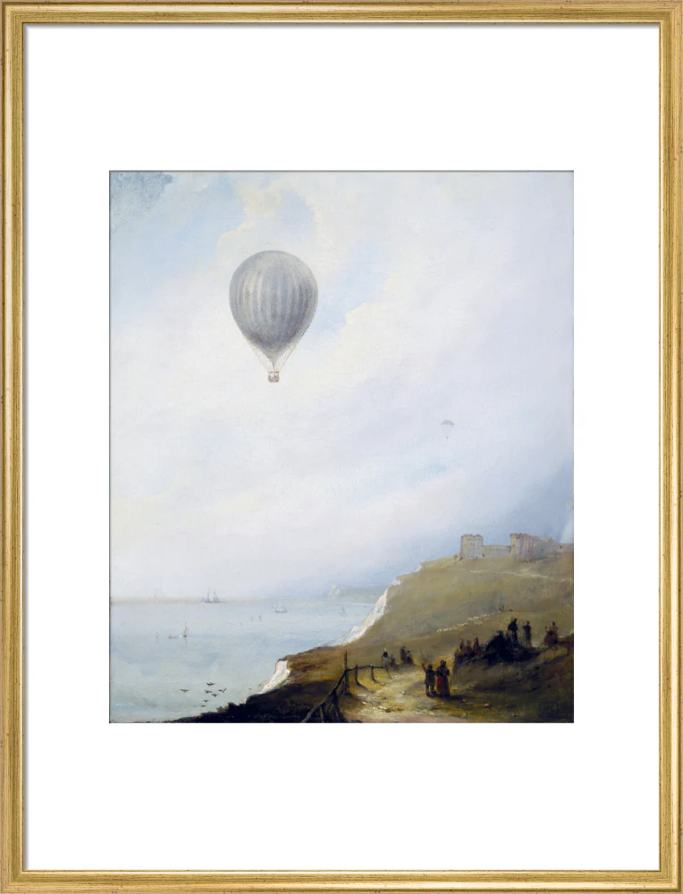 'Balloon Over Cliffs', Dover, Kent, 1840. - Image 53