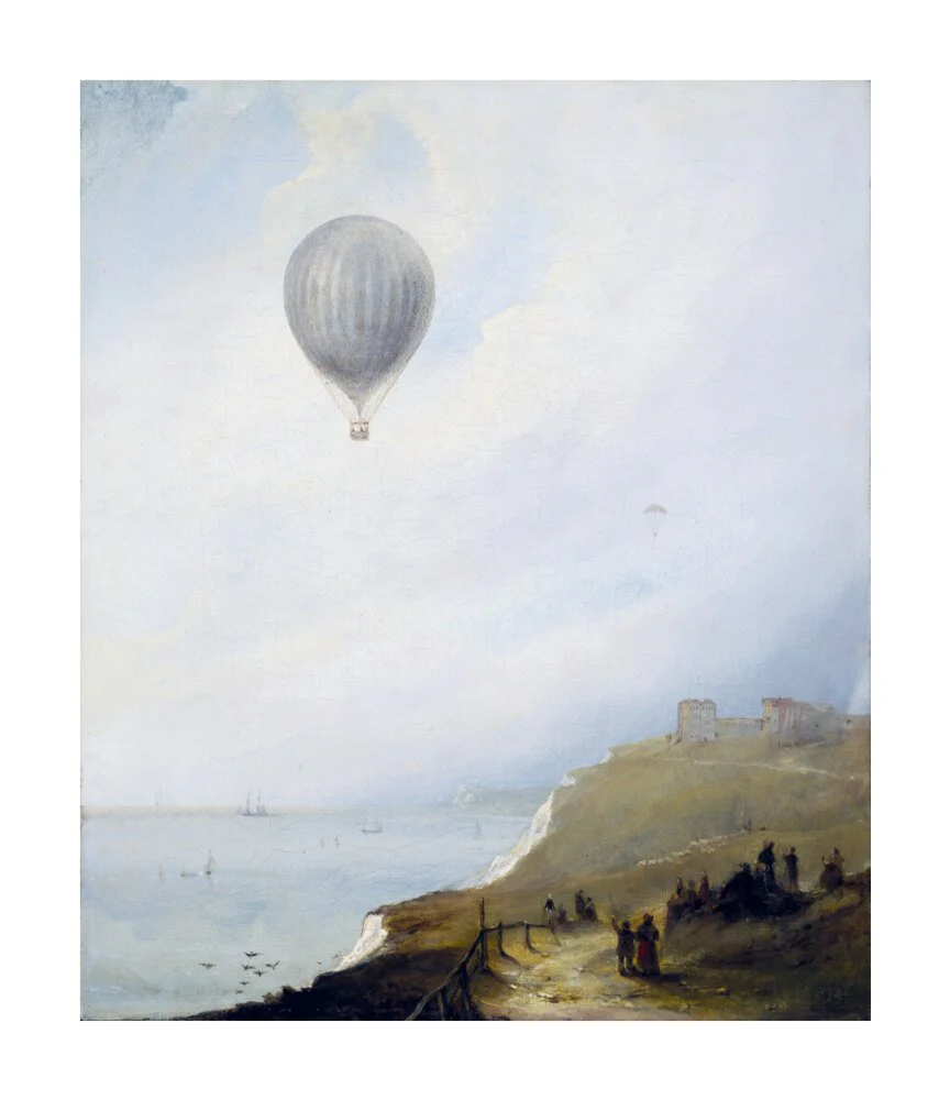 'Balloon Over Cliffs', Dover, Kent, 1840. - Image 95