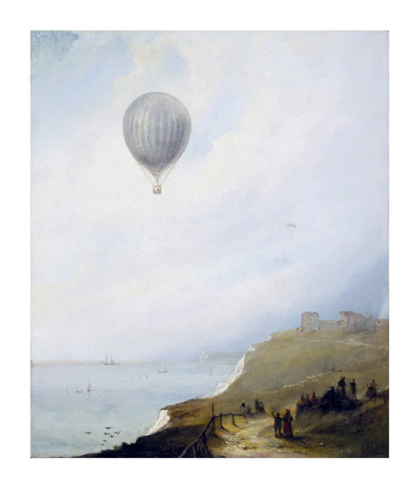 'Balloon Over Cliffs', Dover, Kent, 1840. - Image 96