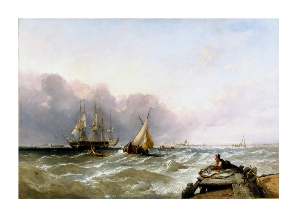 'Shipping off the Dutch Coast', c 1830. - Image 30