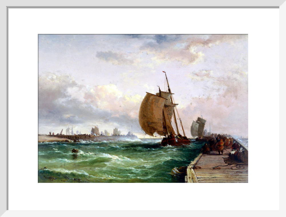 Dutch luggers entering harbour, Dunkirk, France, 1886. - Image 14
