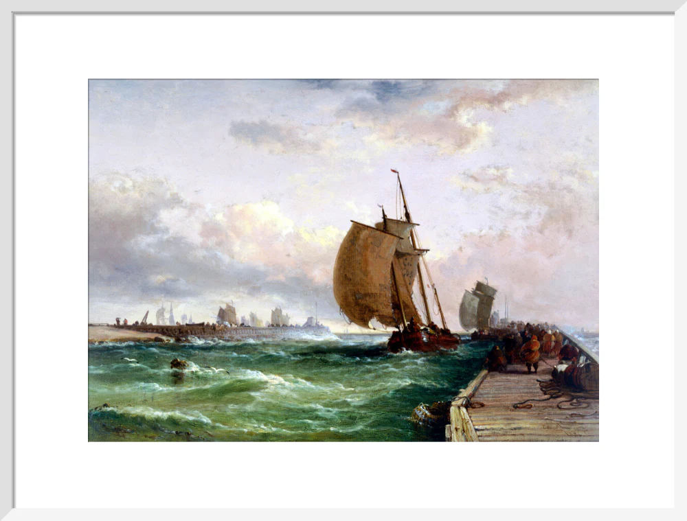 Dutch luggers entering harbour, Dunkirk, France, 1886. - Image 19