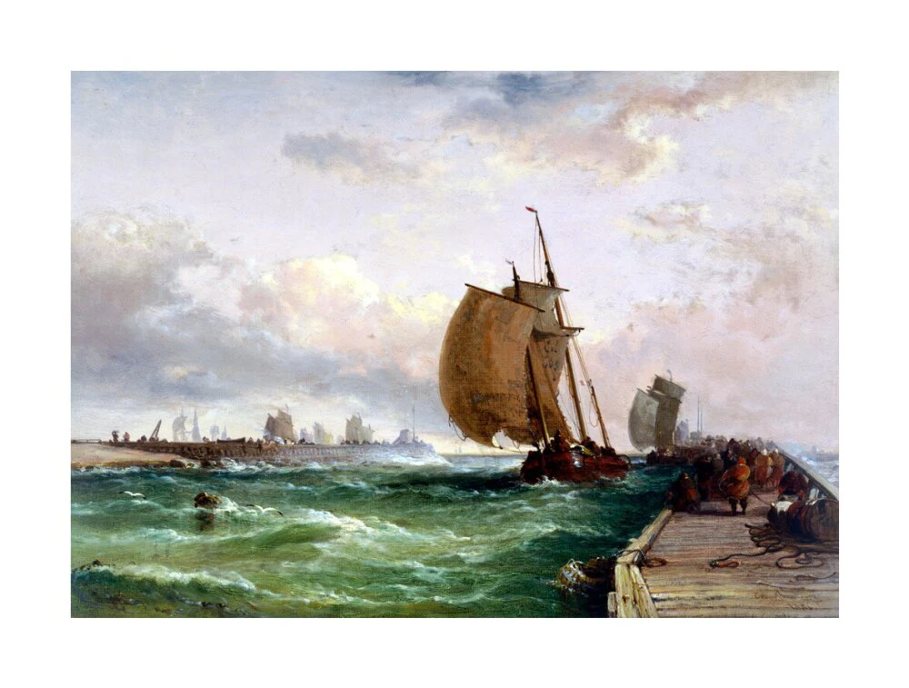 Dutch luggers entering harbour, Dunkirk, France, 1886. - Image 29
