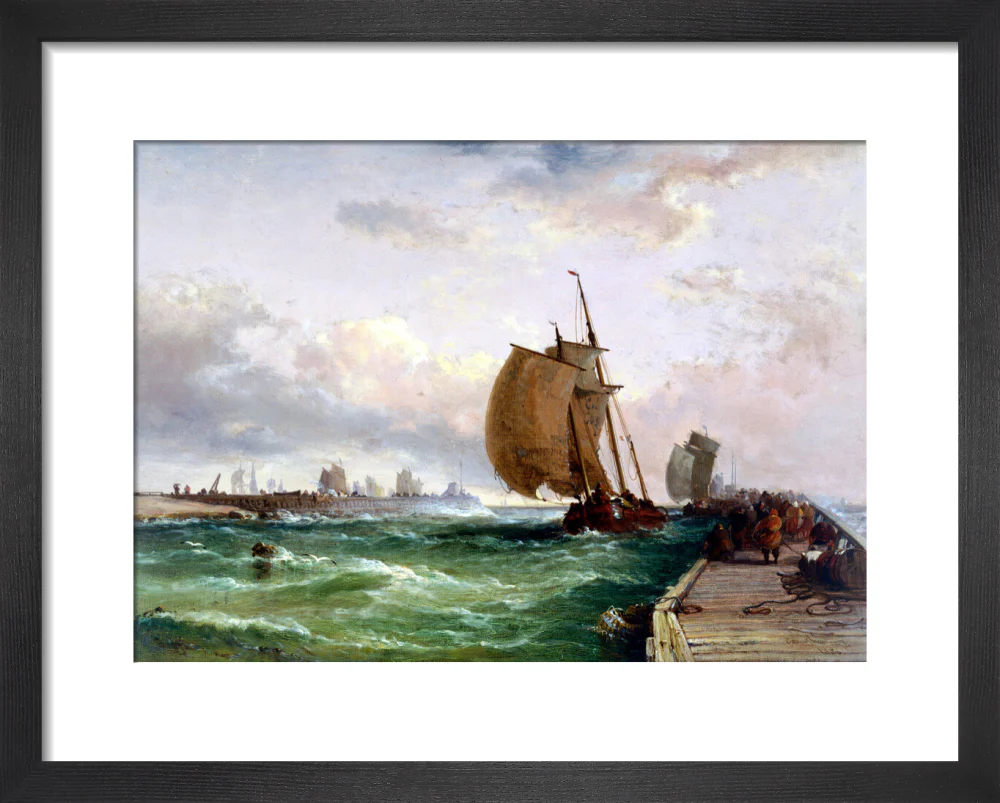 Dutch luggers entering harbour, Dunkirk, France, 1886. - Image 3