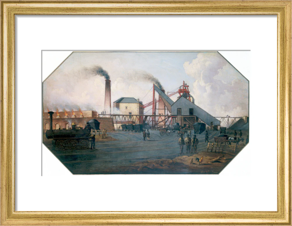 'North Eastern coalfield: colliery pit-head and coking ovens', c 1845. - Image 10