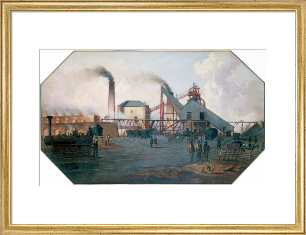 'North Eastern coalfield: colliery pit-head and coking ovens', c 1845. - Image 15