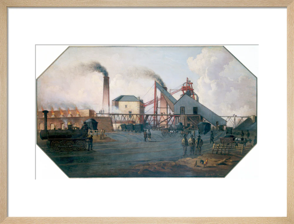 'North Eastern coalfield: colliery pit-head and coking ovens', c 1845. - Image 49
