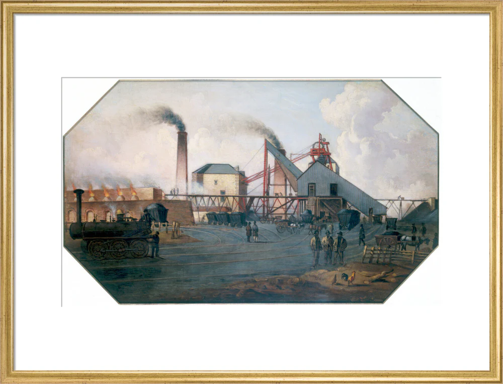 'North Eastern coalfield: colliery pit-head and coking ovens', c 1845. - Image 53