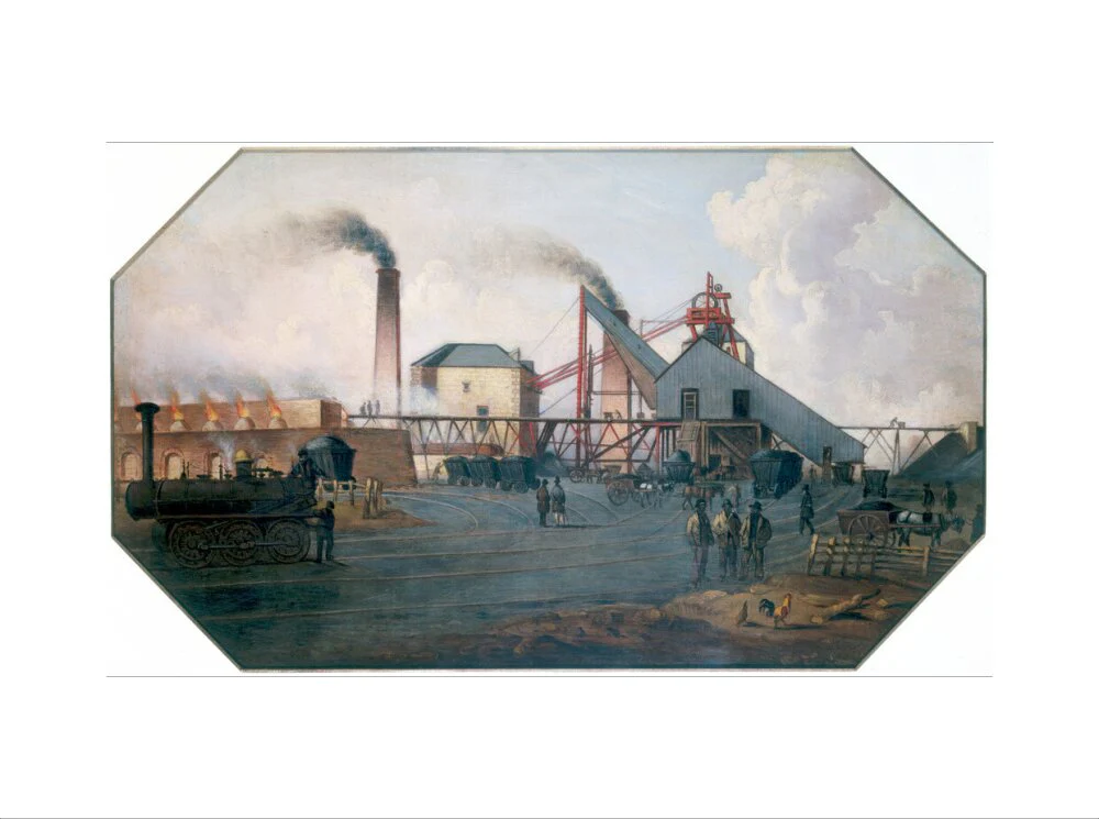 'North Eastern coalfield: colliery pit-head and coking ovens', c 1845. - Image 55