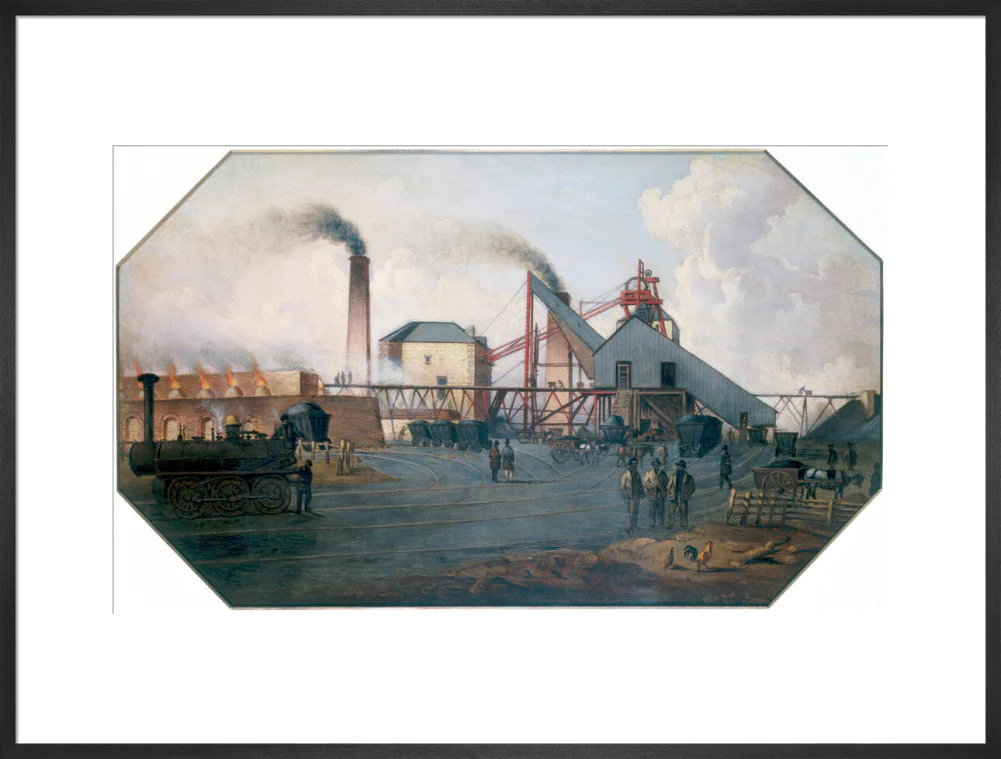 'North Eastern coalfield: colliery pit-head and coking ovens', c 1845. - Image 56