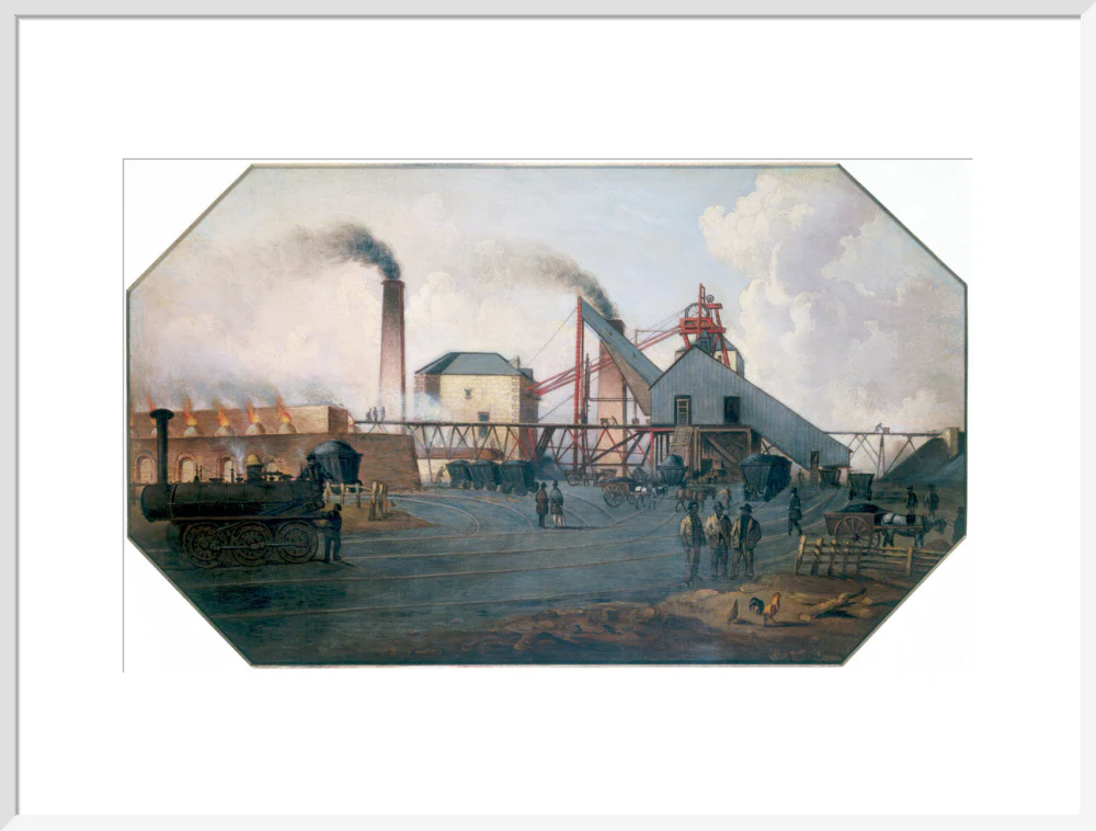 'North Eastern coalfield: colliery pit-head and coking ovens', c 1845. - Image 57