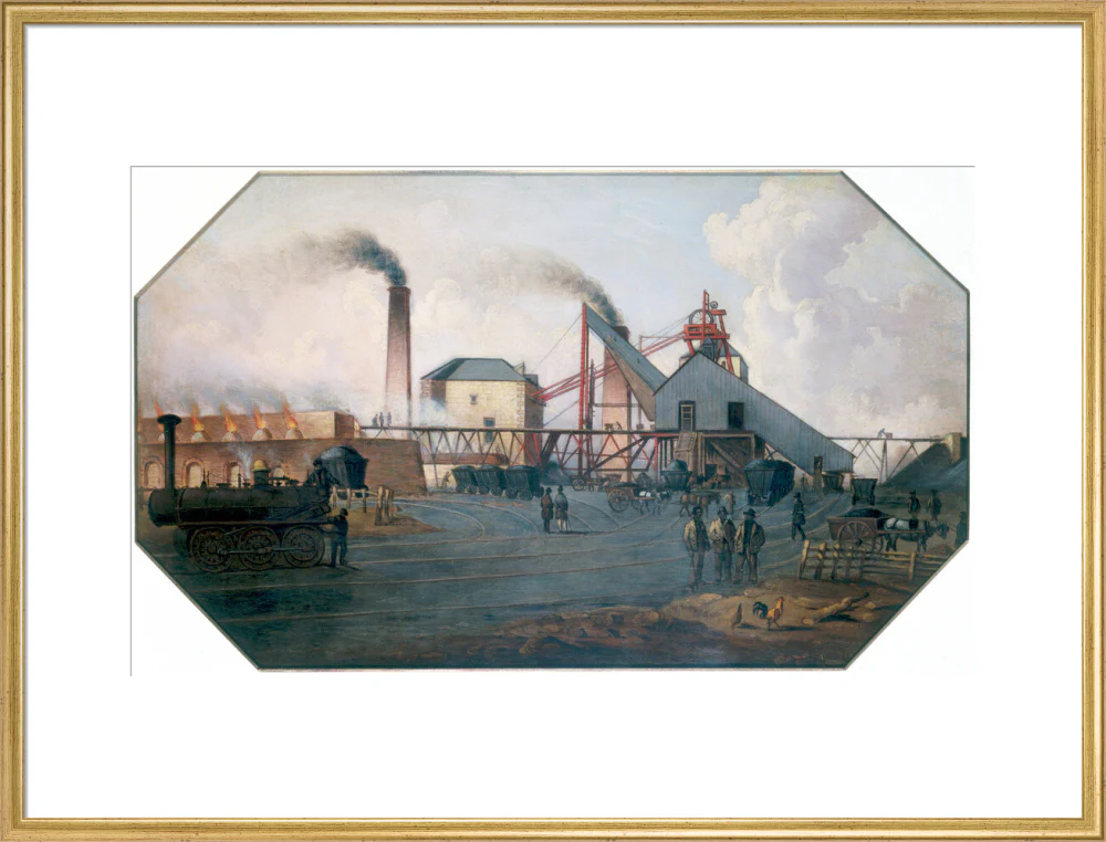 'North Eastern coalfield: colliery pit-head and coking ovens', c 1845. - Image 58