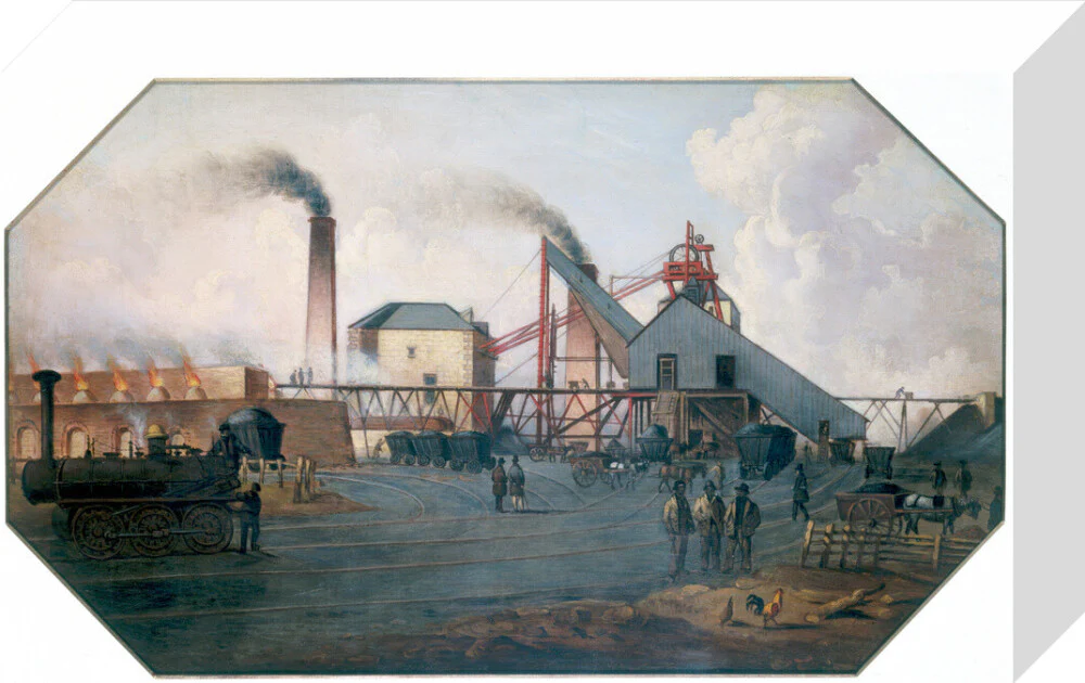 'North Eastern coalfield: colliery pit-head and coking ovens', c 1845. - Image 64