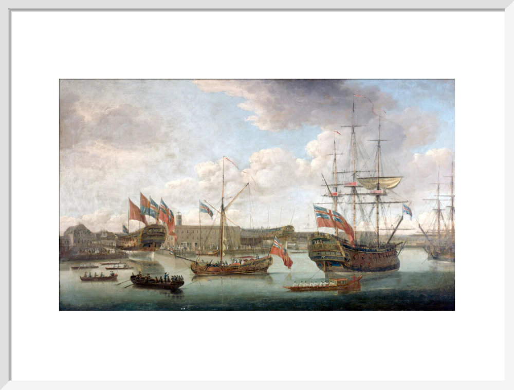'Launch at Deptford Dockyard', c 1750. - Image 19