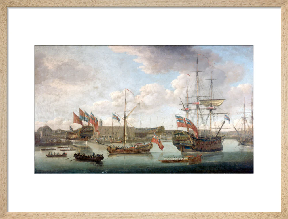 'Launch at Deptford Dockyard', c 1750. - Image 49