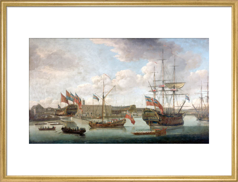 'Launch at Deptford Dockyard', c 1750. - Image 53
