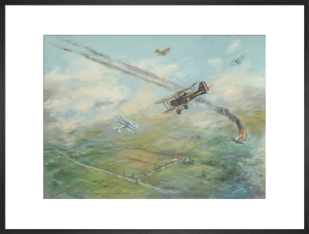 Painting of a dogfight, with five fighter aircraft of World War I - Image 23